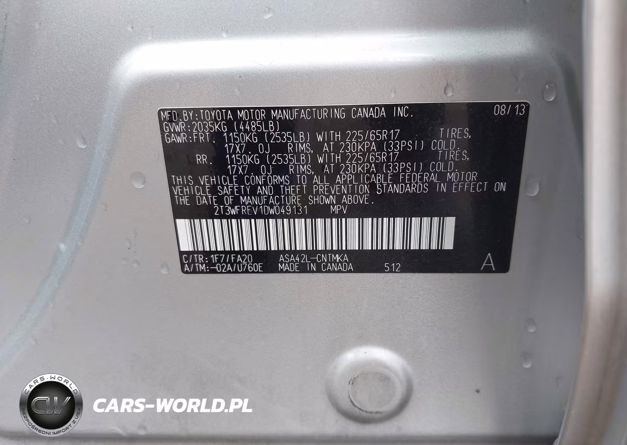 2013 Toyota Rav4 Xle VIN:2T3WFREV1DW049131 - 9