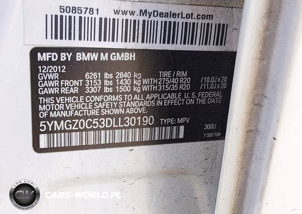 2013 BMW X6 M VIN:5YMGZ0C53DLL30190 - 9