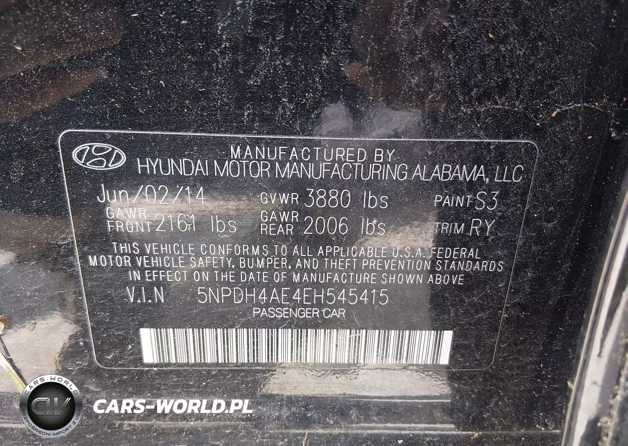 2014 Hyundai Elantra Limited VIN:5NPDH4AE4EH545415 - 9