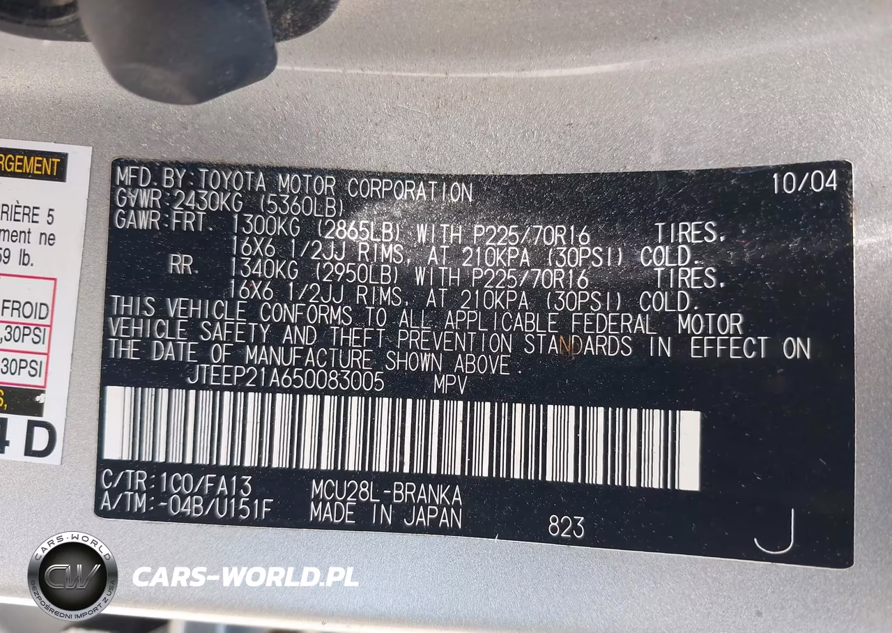 2005 Toyota Highlander V6 VIN:JTEEP21A650083005 - 9