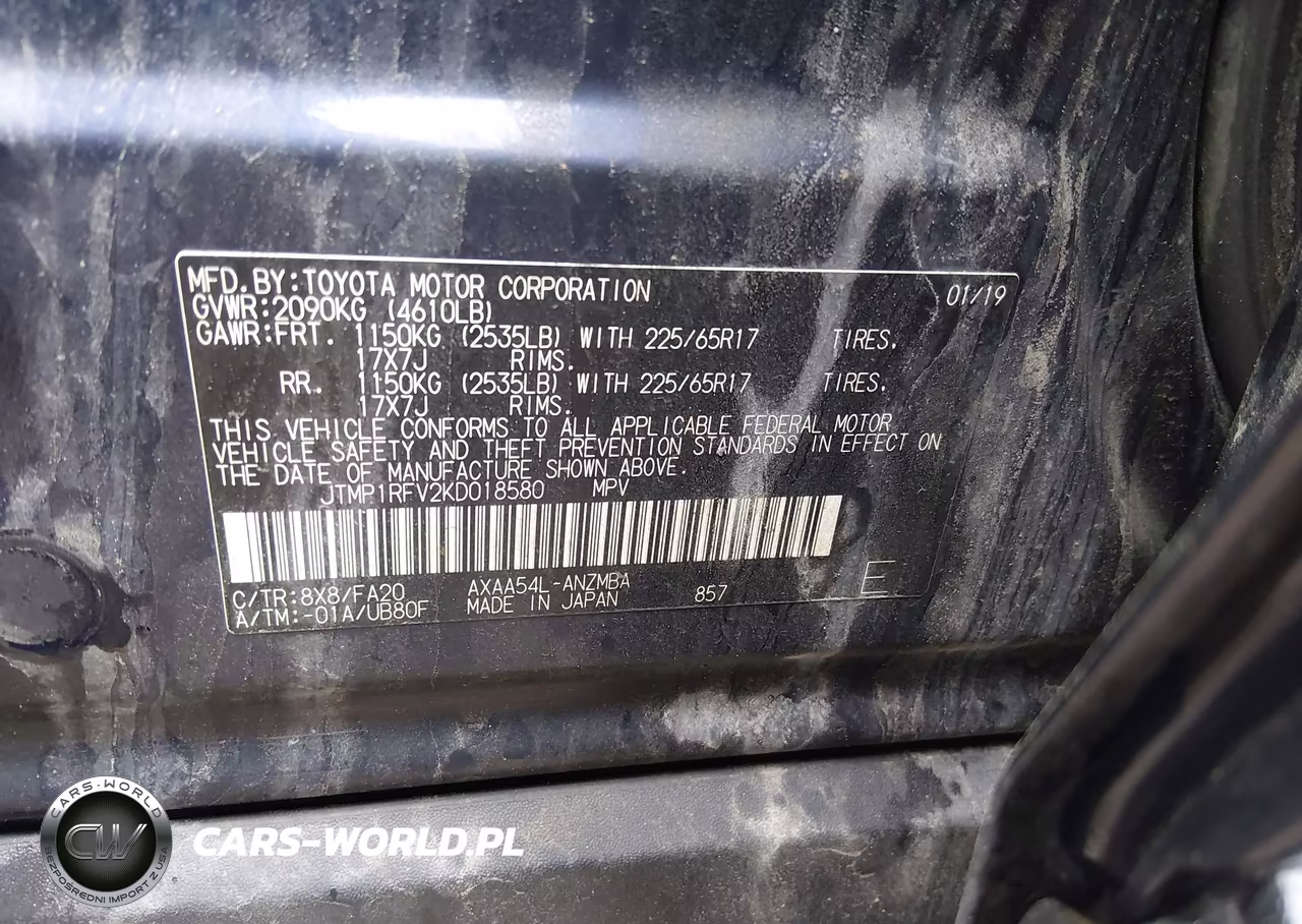 2019 Toyota Rav4 Xle VIN:JTMP1RFV2KD018580 - 9