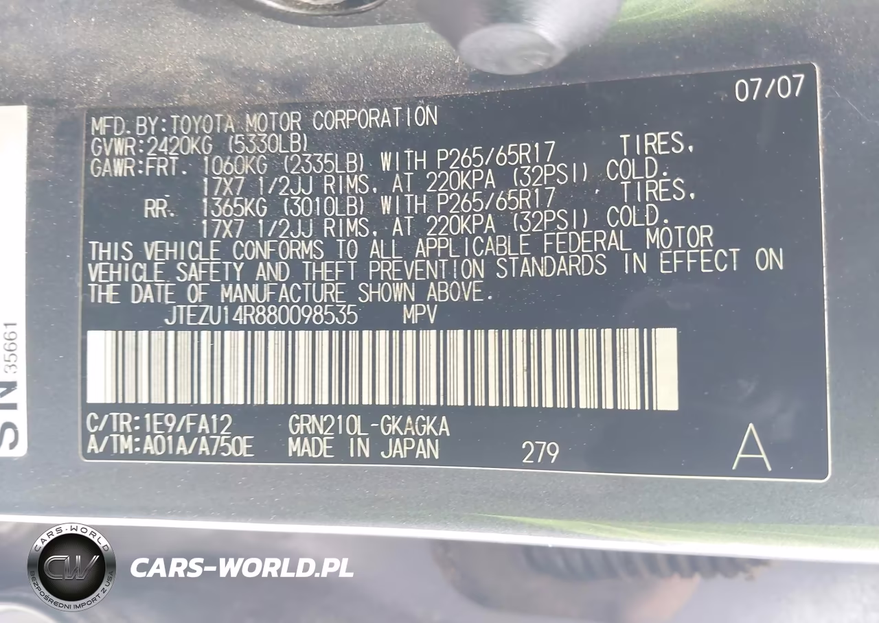 2008 Toyota 4Runner Sr5 V6 VIN:JTEZU14R880098535 - 9