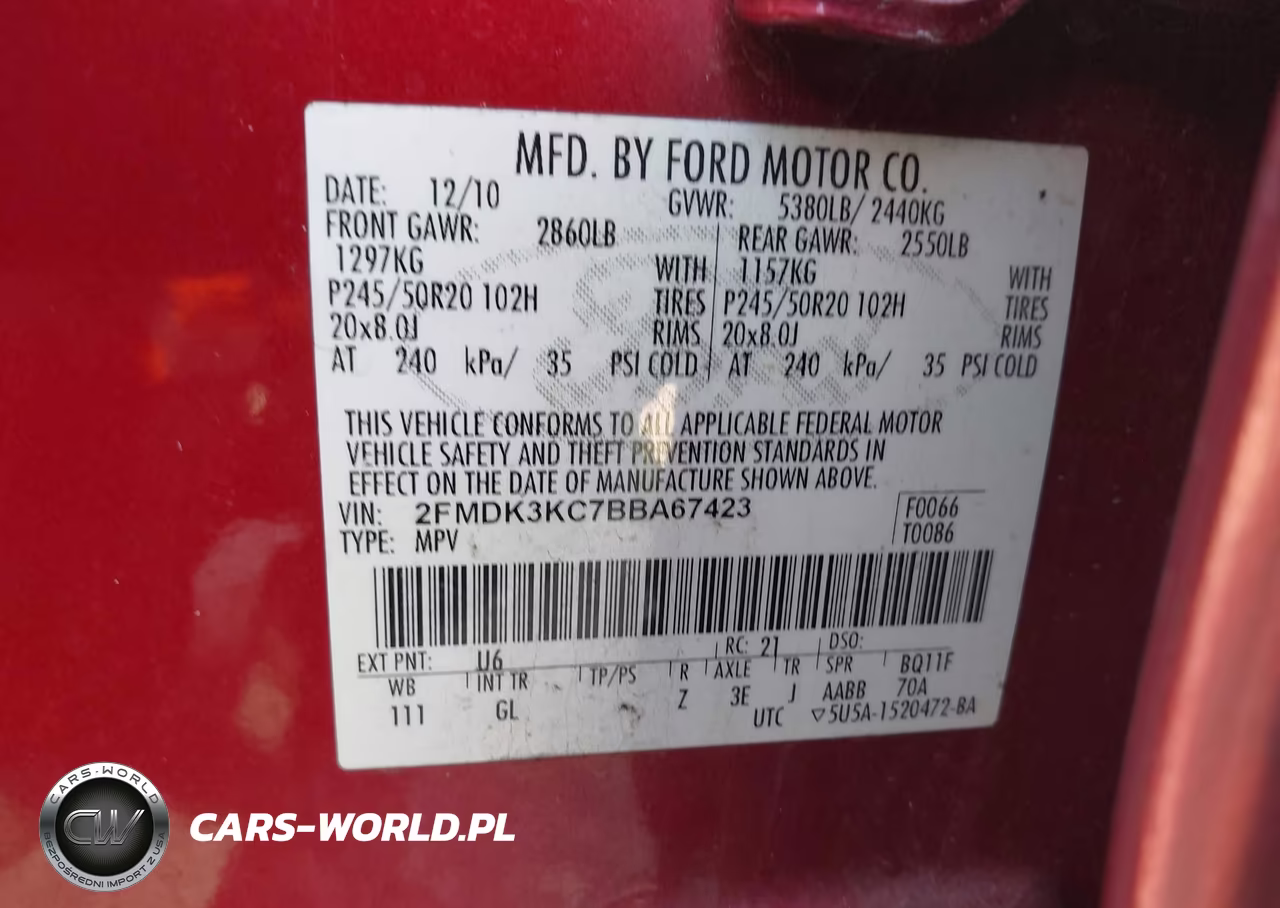 2011 Ford Edge Limited VIN:2FMDK3KC7BBA67423 - 9