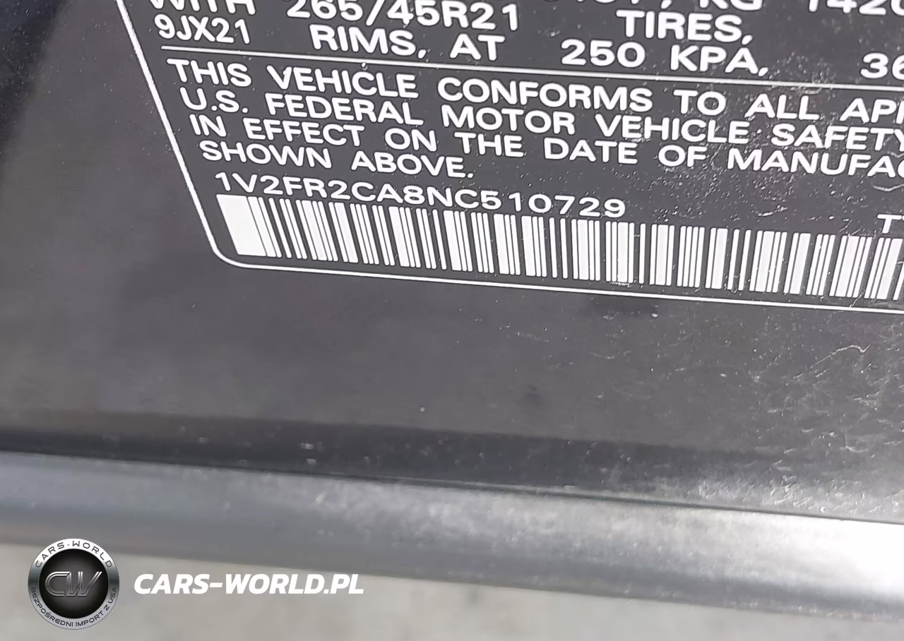 2022 Volkswagen Atlas 3.6L V6 Sel Premium R-Line VIN:1V2FR2CA8NC510729 - 9