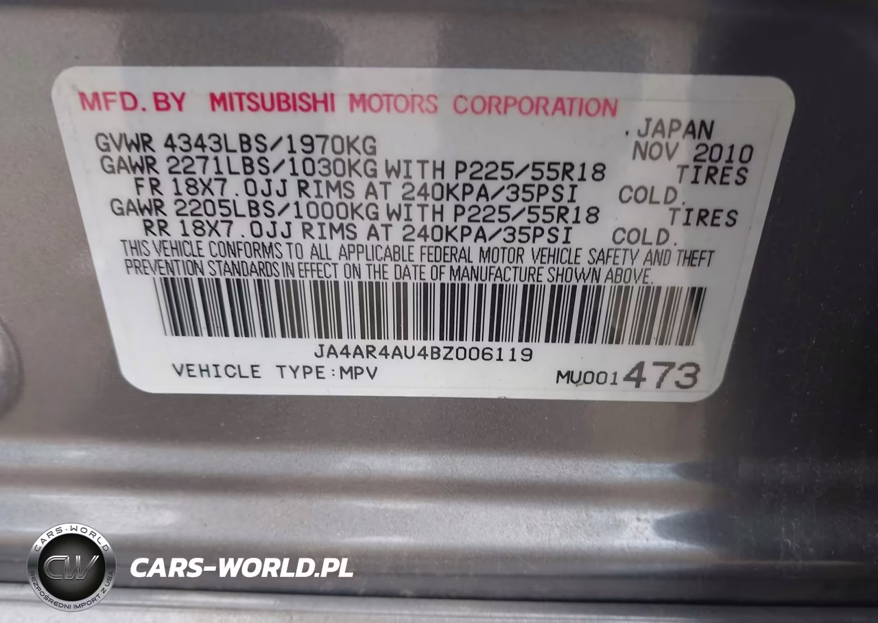 2011 Mitsubishi Outlander Sport Se VIN:JA4AR4AU4BZ006119 - 9