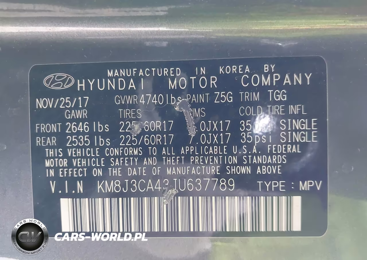 2018 Hyundai Tucson Sel VIN:KM8J3CA43JU637789 - 9