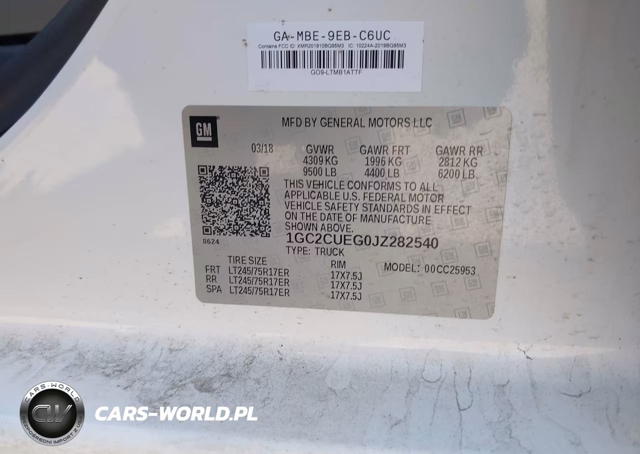 2018 Chevrolet Silverado 2500Hd Wt VIN:1GC2CUEG0JZ282540 - 9