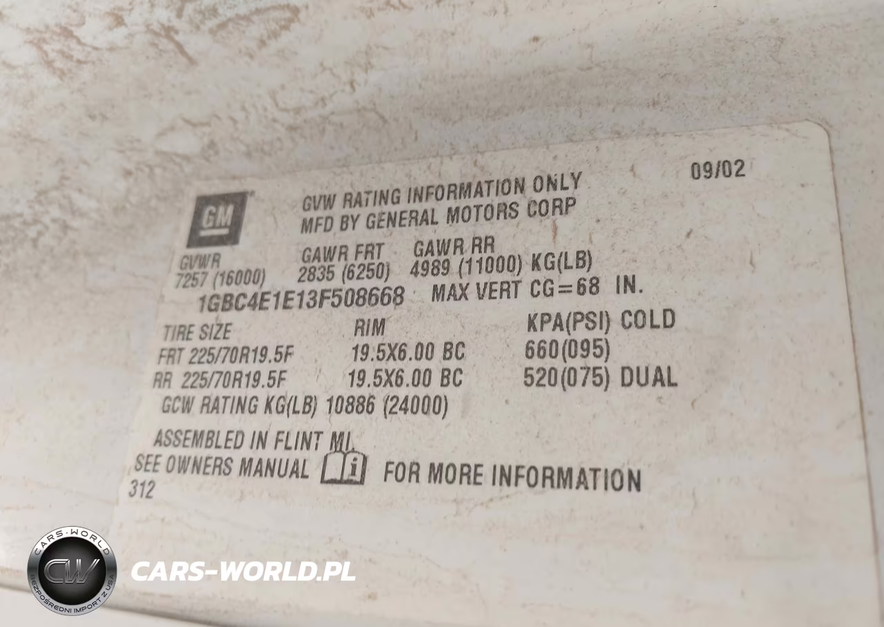 2003 Chevrolet Cc4500 VIN:1GBC4E1E13F508668 - 8
