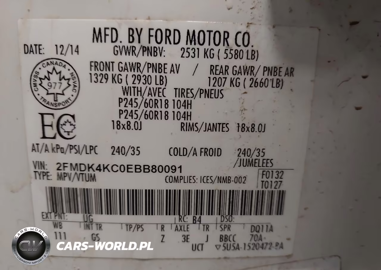 2014 Ford Edge Limited VIN:2FMDK4KC0EBB80091 - 9