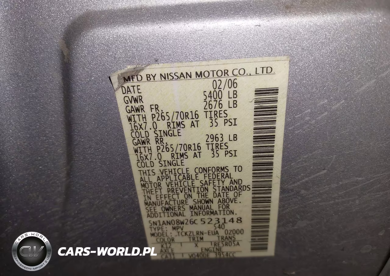 2006 Nissan Xterra S VIN:5N1AN08W26C523148 - 9