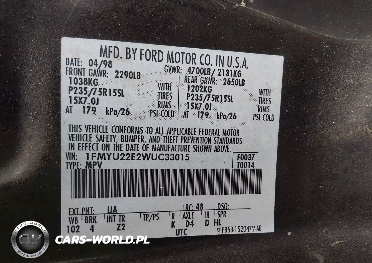 1998 Ford Explorer Sport VIN:1FMYU22E2WUC33015 - 9