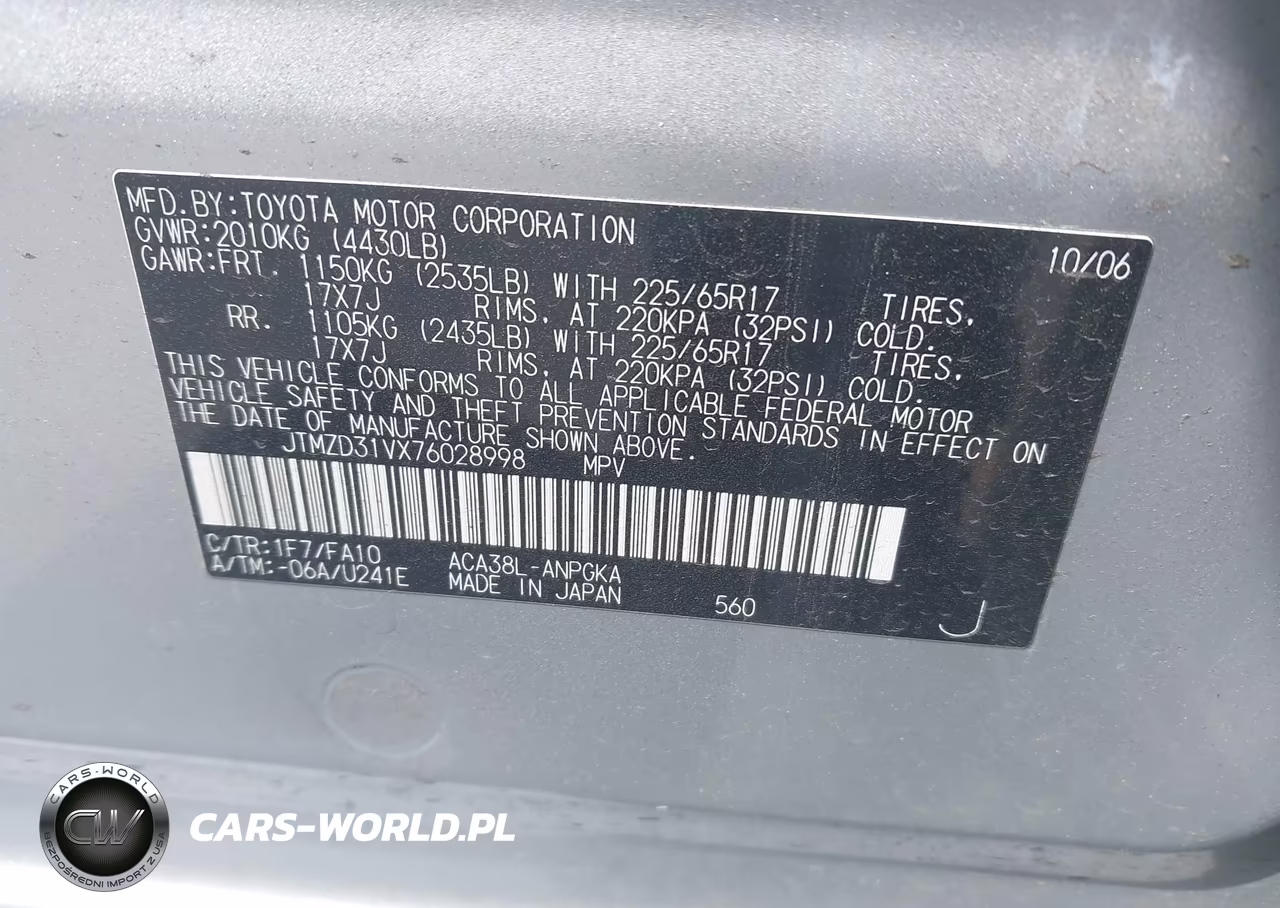 2007 Toyota Rav4 Limited VIN:JTMZD31VX76028998 - 9