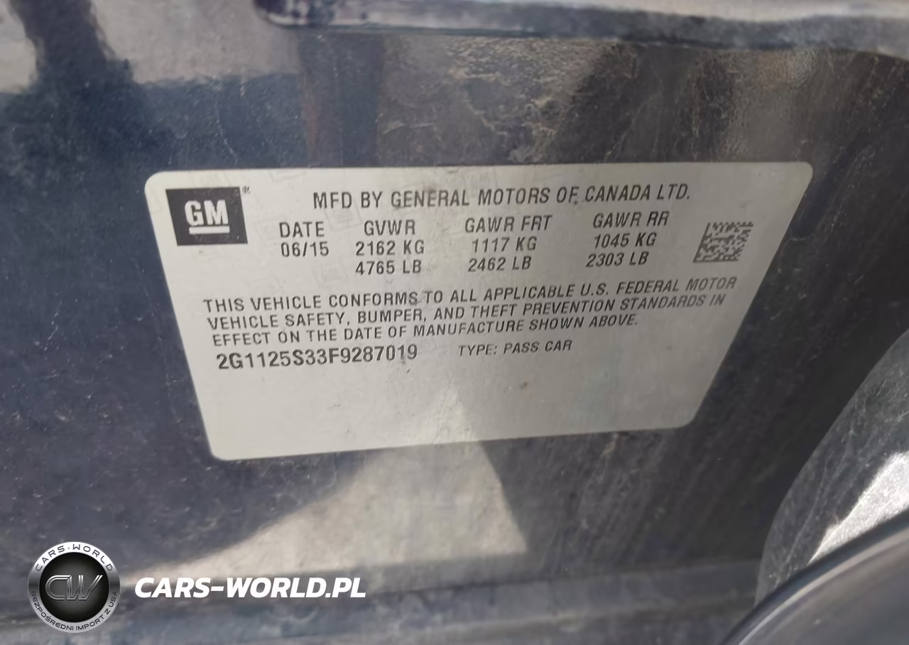 2015 Chevrolet Impala 2Lt VIN:2G1125S33F9287019 - 9
