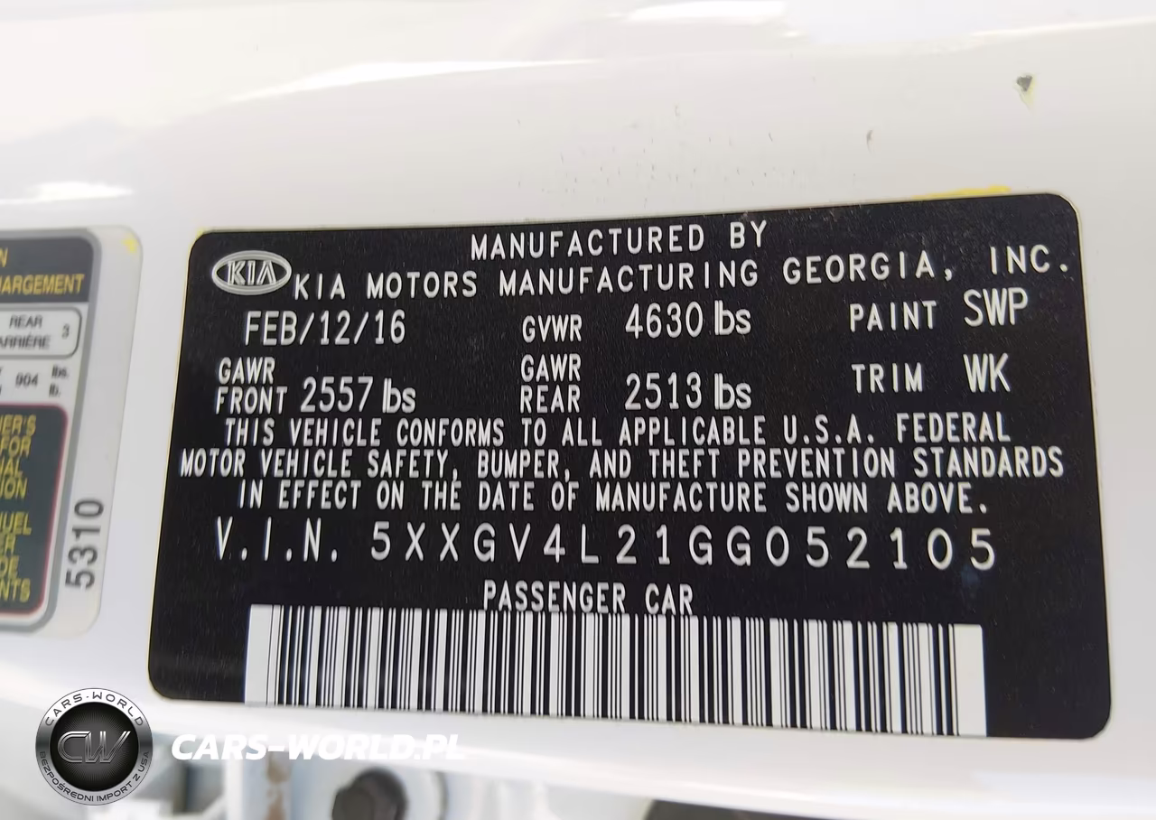 2016 Kia Optima VIN:5XXGV4L21GG052105 - 9