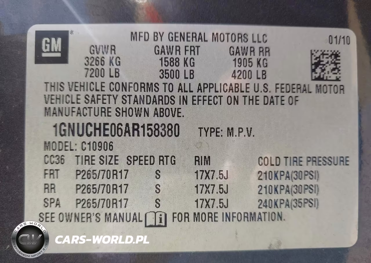 2010 Chevrolet Suburban 1500 Ls VIN:1GNUCHE06AR158380 - 9