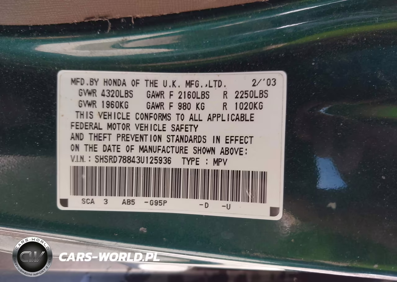 2003 Honda Cr-V Ex VIN:SHSRD78843U125936 - 9