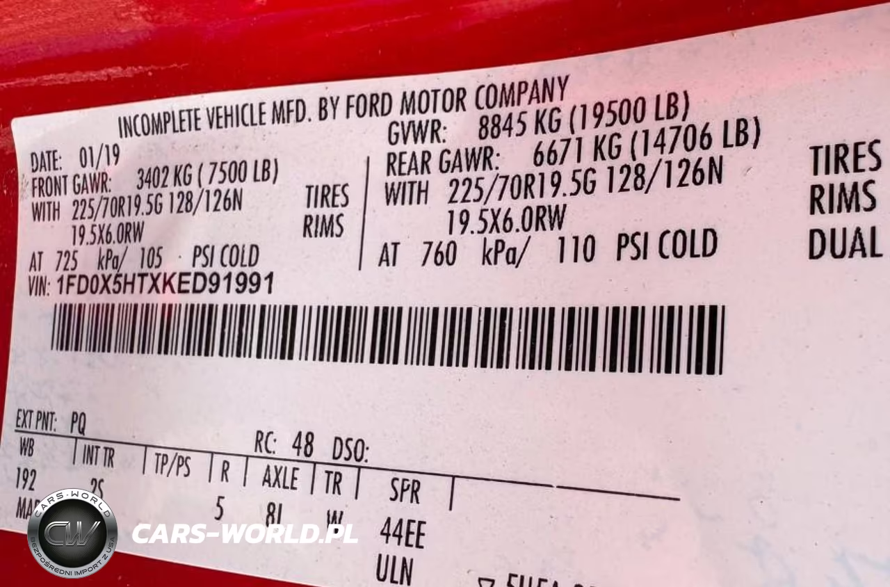 2019 Ford F-550 Chassis Xlt VIN:1FD0X5HTXKED91991 - 6