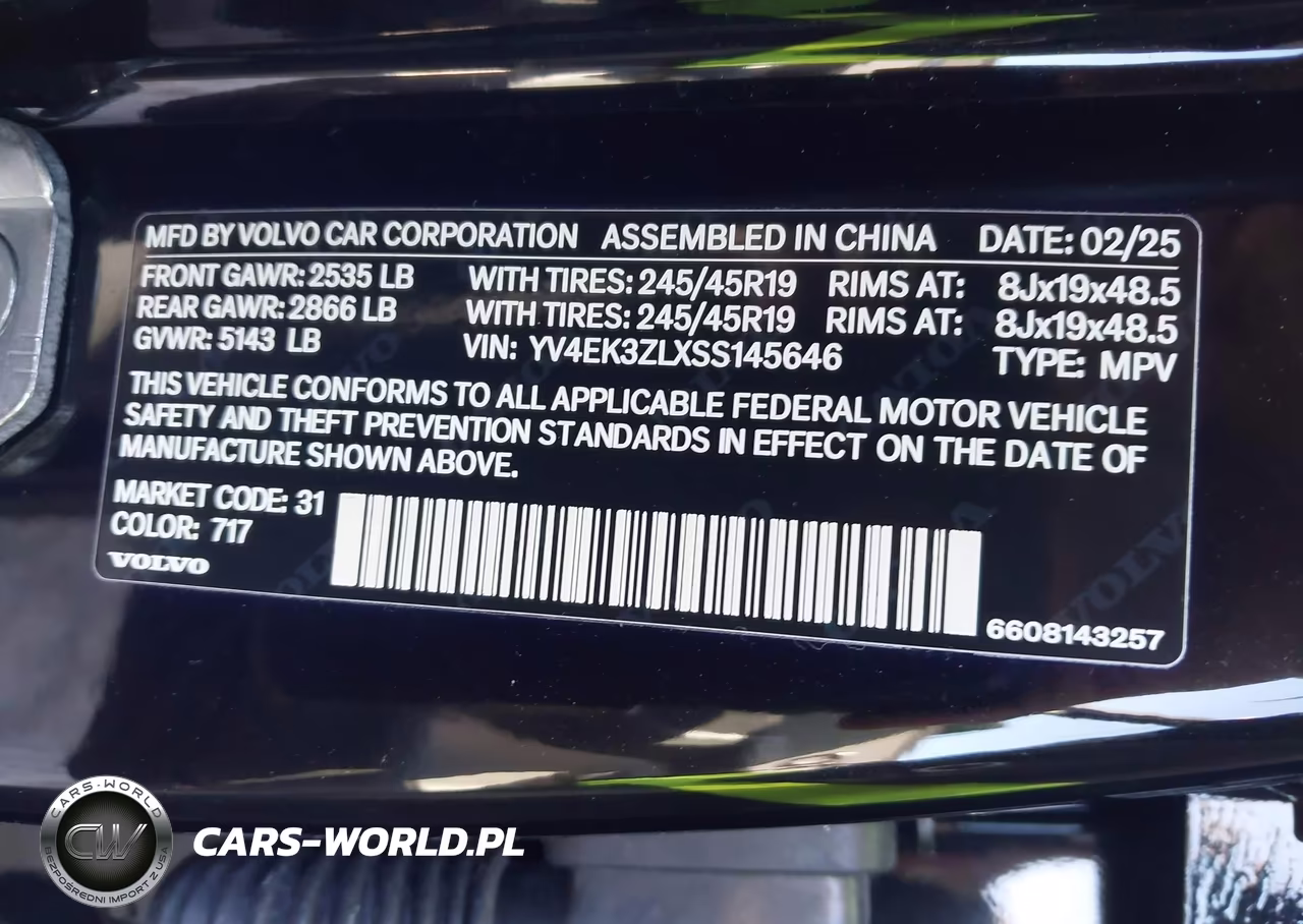 2025 Volvo Ex30 Ultra Twin Motor Performance, Fully Electric VIN:YV4EK3ZLXSS145646 - 9
