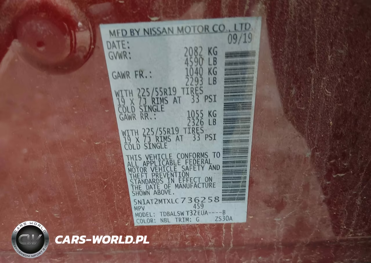 2020 Nissan Rogue Sl Fwd VIN:5N1AT2MTXLC736258 - 9
