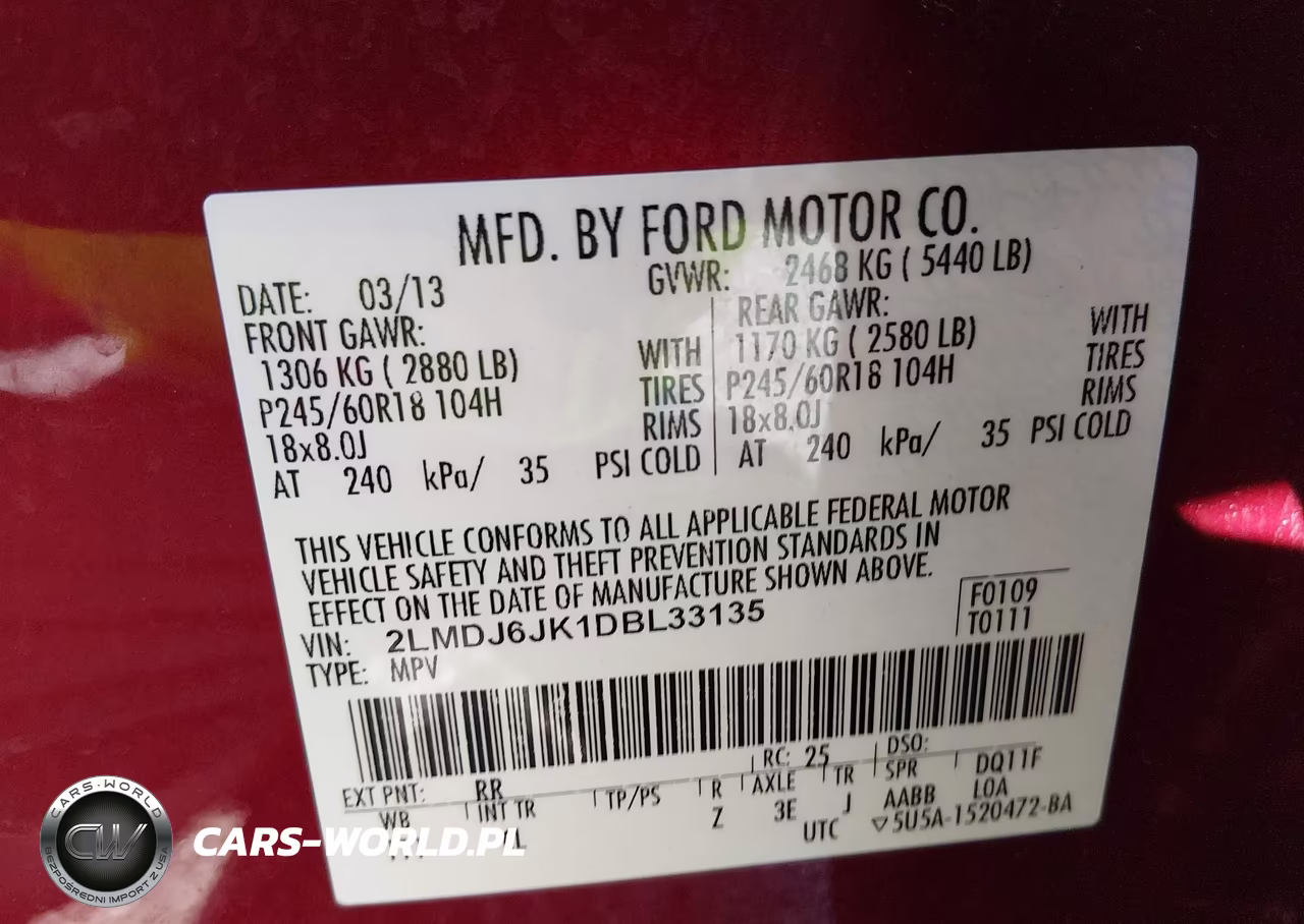 2013 Lincoln Mkx VIN:2LMDJ6JK1DBL33135 - 9