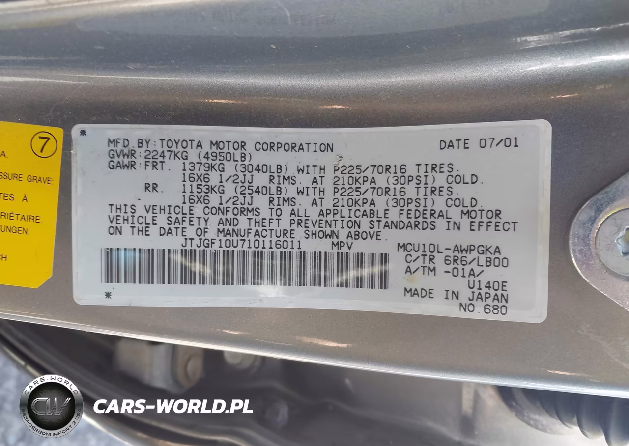 2001 Lexus Rx 300 VIN:JTJGF10U710116011 - 9