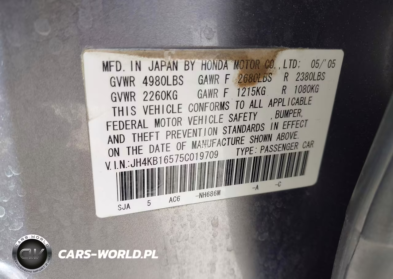 2005 Acura Rl 3.5 VIN:JH4KB16575C019709 - 9