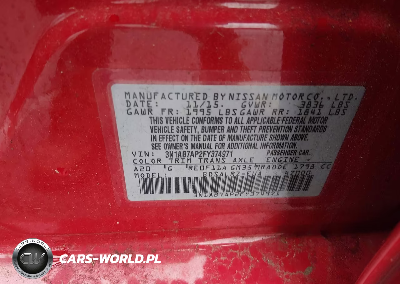 2015 Nissan Sentra Sr VIN:3N1AB7AP2FY374971 - 9