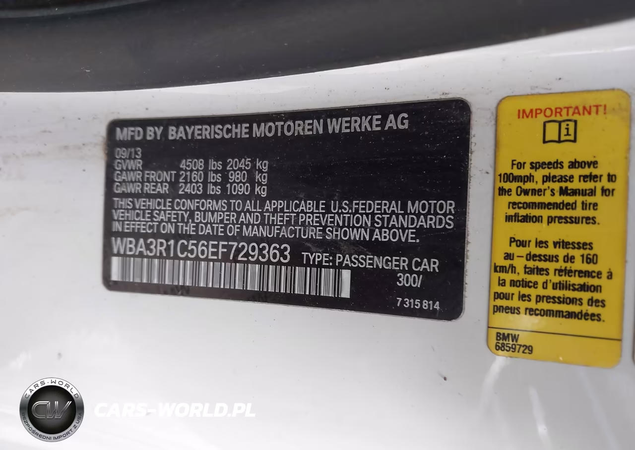2014 BMW 435I VIN:WBA3R1C56EF729363 - 9