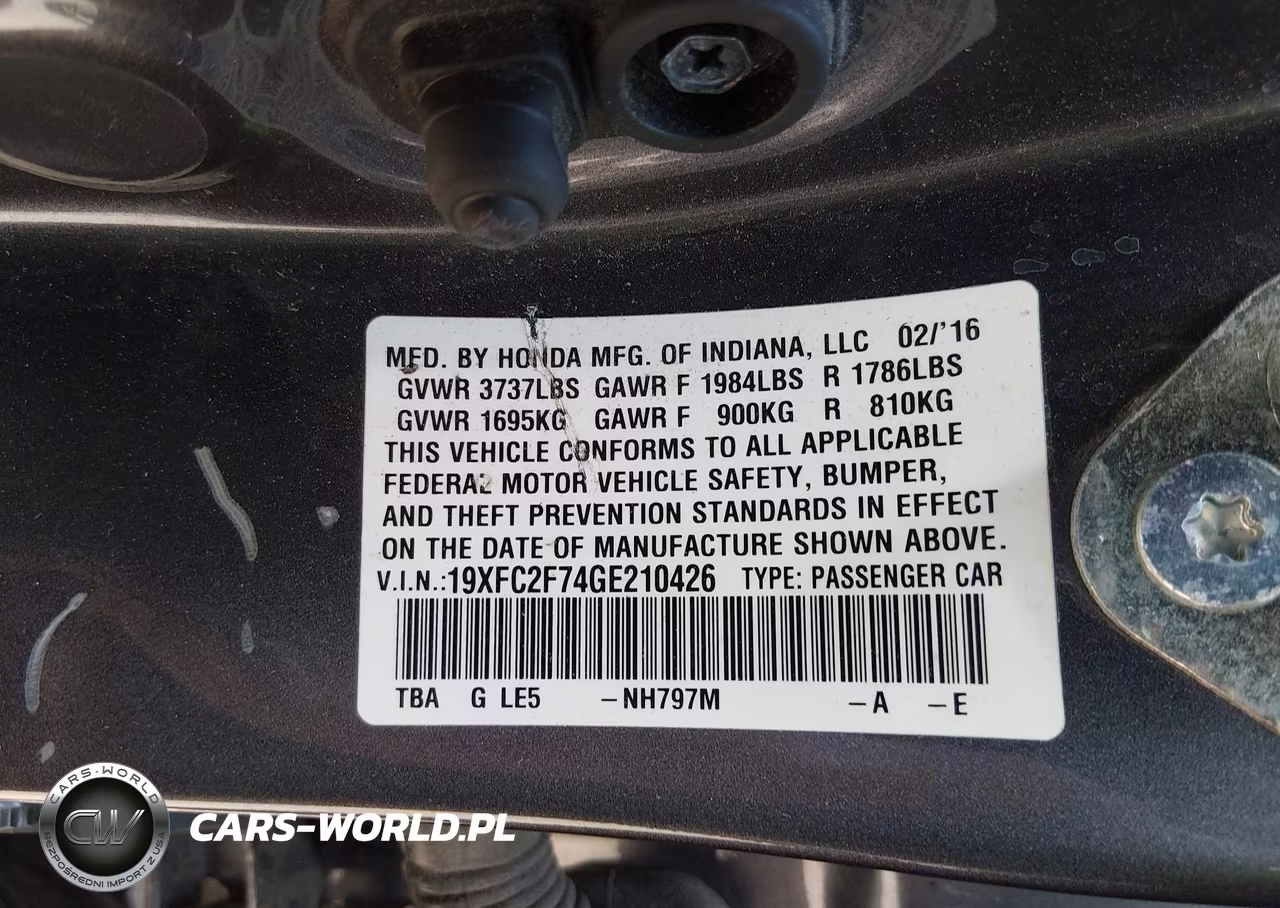2016 Honda Civic Ex VIN:19XFC2F74GE210426 - 9