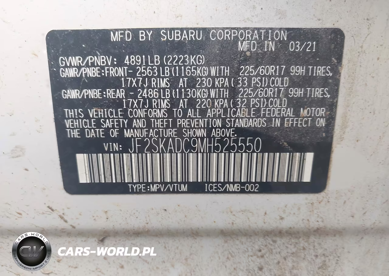 2021 Subaru Forester VIN:JF2SKADC9MH525550 - 9