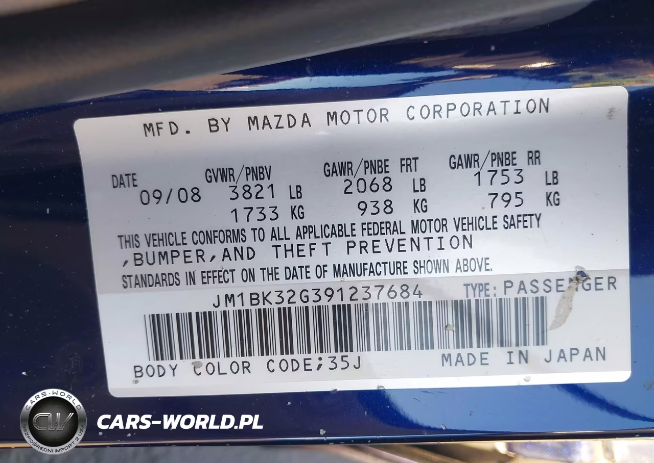 2009 Mazda Mazda3 I VIN:JM1BK32G391237684 - 9