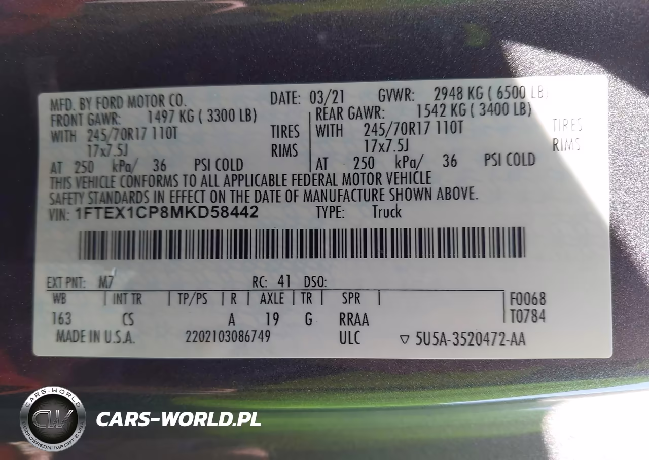 2021 Ford F-150 Xl VIN:1FTEX1CP8MKD58442 - 9