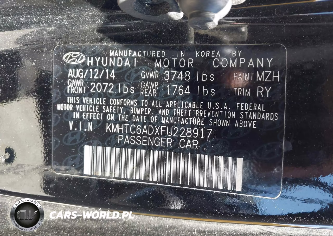 2015 Hyundai Veloster VIN:KMHTC6ADXFU228917 - 9