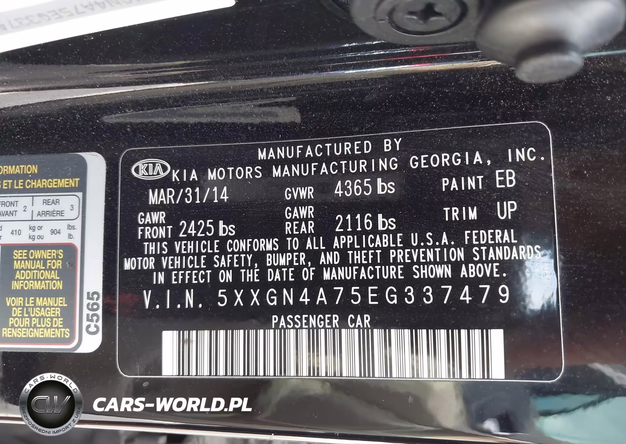 2014 Kia Optima Ex VIN:5XXGN4A75EG337479 - 9