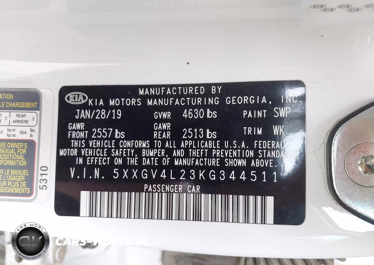 2019 Kia Optima Sx Turbo VIN:5XXGV4L23KG344511 - 9