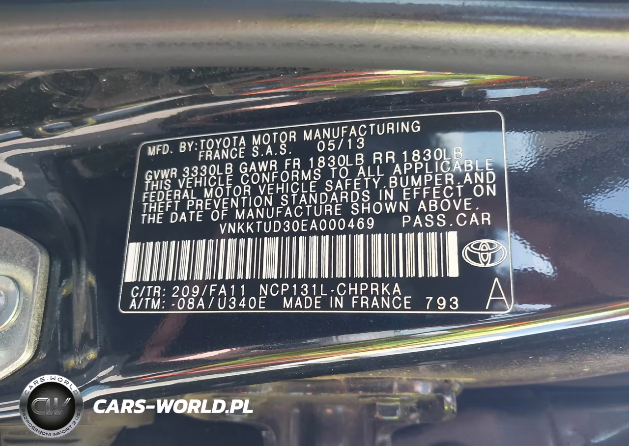2014 Toyota Yaris Le (Tmmf Plant) VIN:VNKKTUD30EA000469 - 9