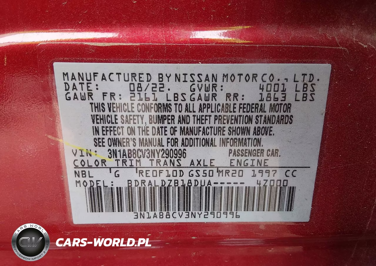 2022 Nissan Sentra Sv Xtronic Cvt VIN:3N1AB8CV3NY290996 - 9