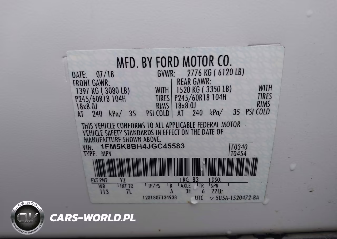2018 Ford Explorer VIN:1FM5K8BH4JGC45583 - 9
