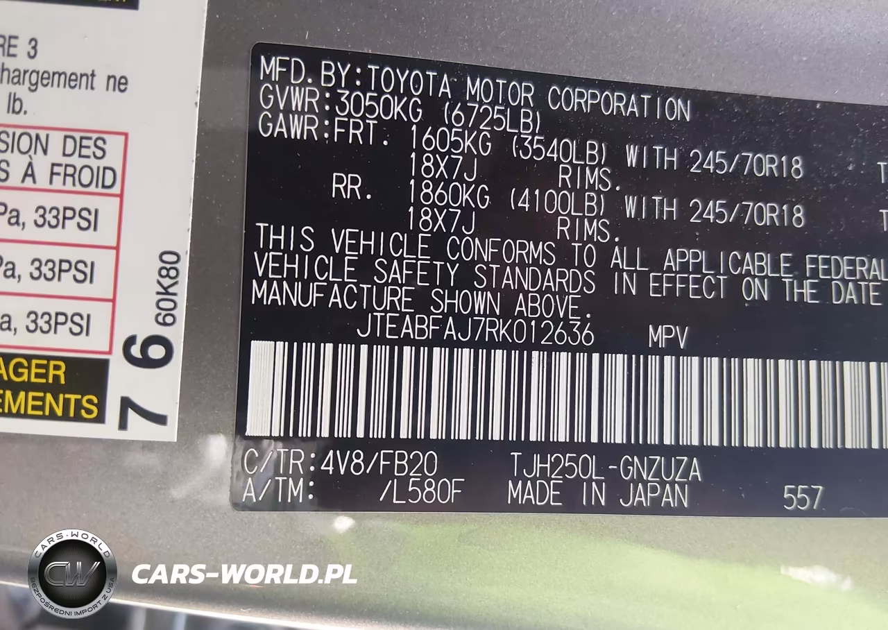 2024 Toyota Land Cruiser 1958 VIN:JTEABFAJ7RK012636 - 9