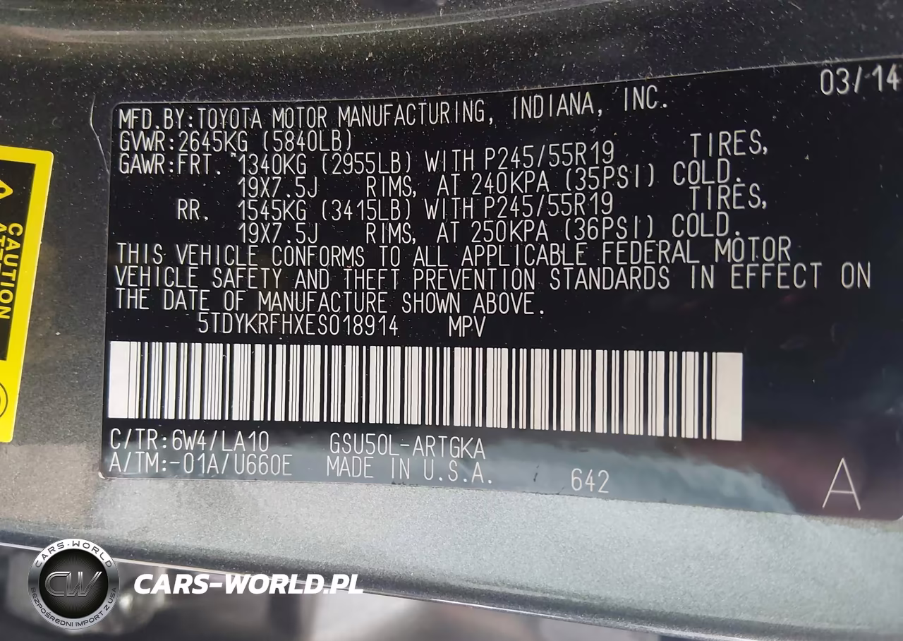 2014 Toyota Highlander Limited V6 VIN:5TDYKRFHXES018914 - 9