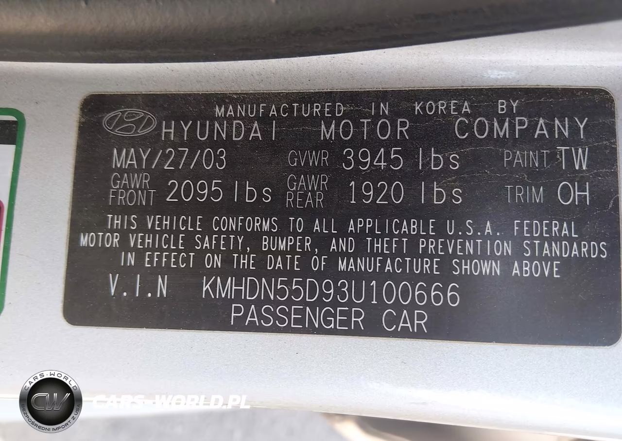 2003 Hyundai Elantra Gt VIN:KMHDN55D93U100666 - 9