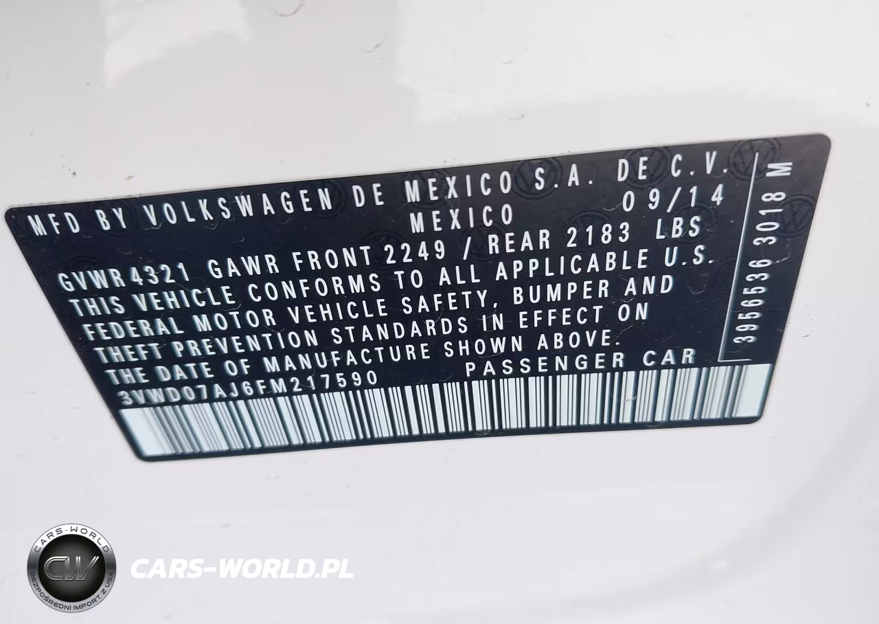 2015 Volkswagen Jetta 1.8T Se VIN:3VWD07AJ6FM217590 - 9