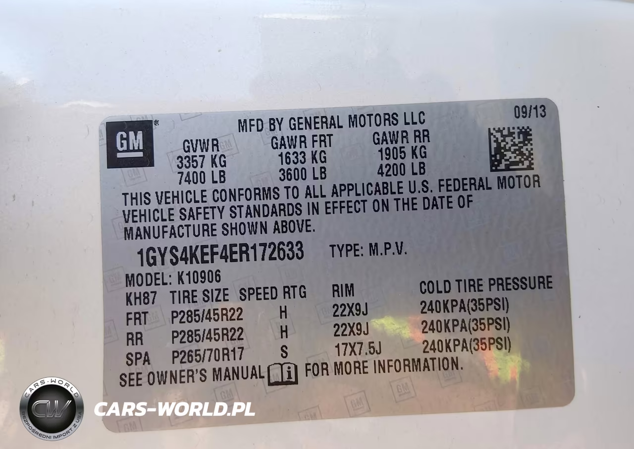 2014 Cadillac Escalade Esv Platinum Edition VIN:1GYS4KEF4ER172633 - 9