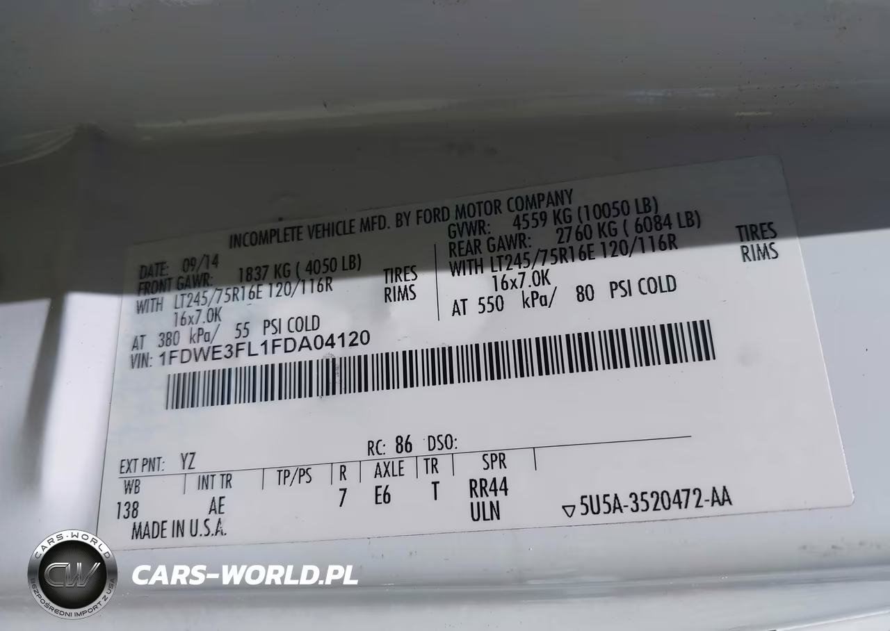2015 Ford E-350 Cutaway VIN:1FDWE3FL1FDA04120 - 8