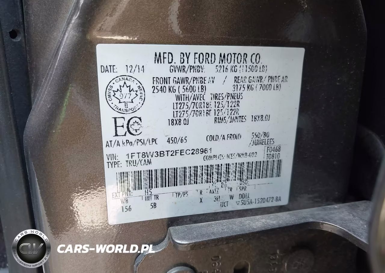 2015 Ford F-350 Lariat VIN:1FT8W3BT2FEC28961 - 9