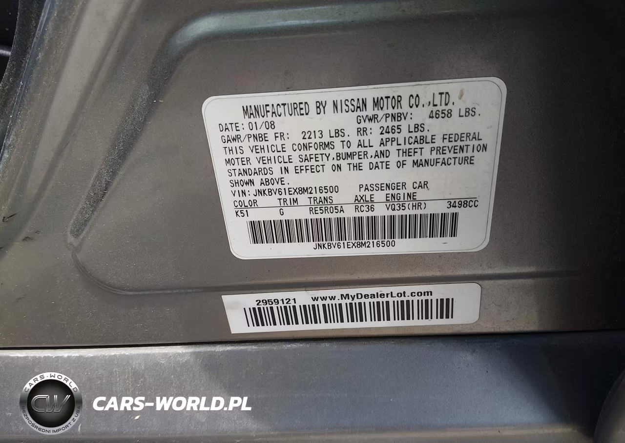 2008 Infiniti G35 Journey VIN:JNKBV61EX8M216500 - 9