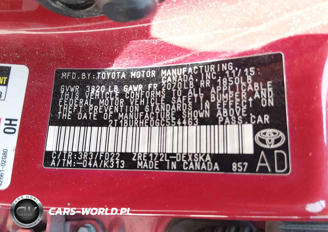 2016 Toyota Corolla S Plus VIN:2T1BURHE0GC554463 - 9