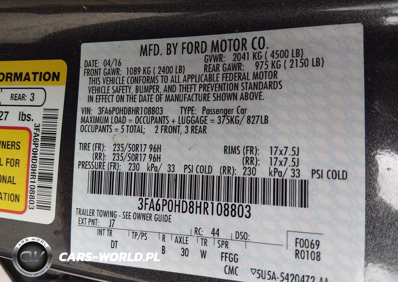 2017 Ford Fusion Se VIN:3FA6P0HD8HR108803 - 9