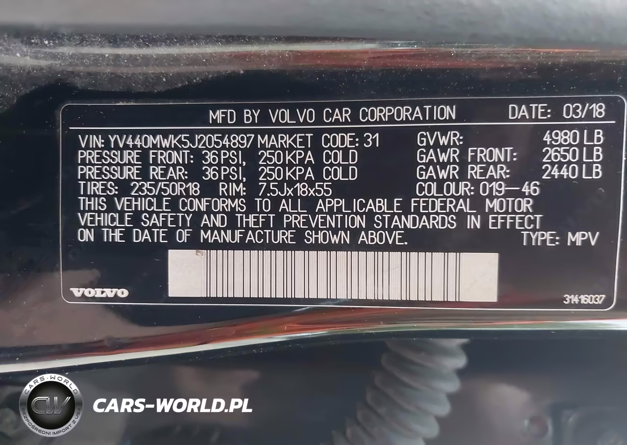 2018 Volvo V60 Cross Country T5 VIN:YV440MWK5J2054897 - 8