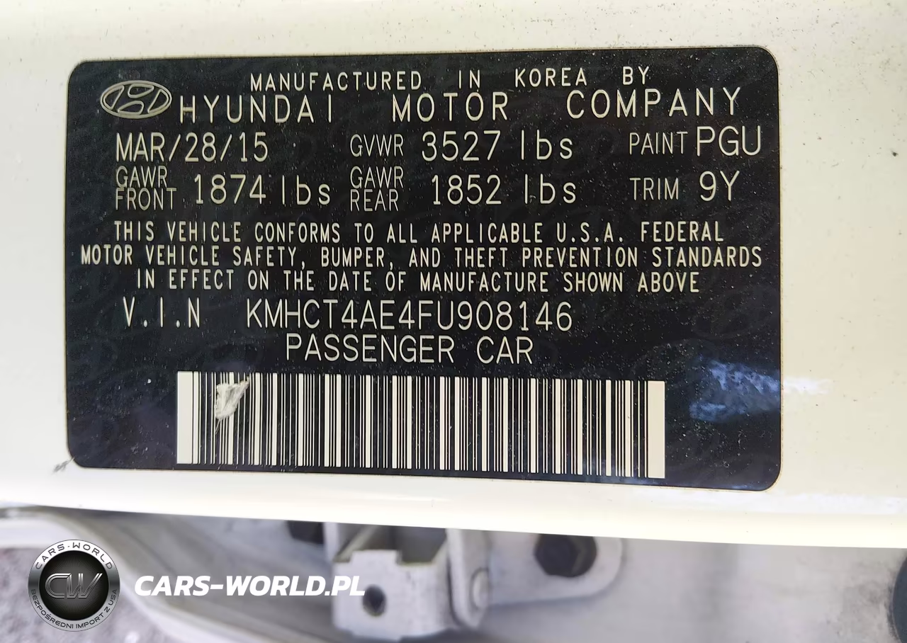2015 Hyundai Accent Gls VIN:KMHCT4AE4FU908146 - 9